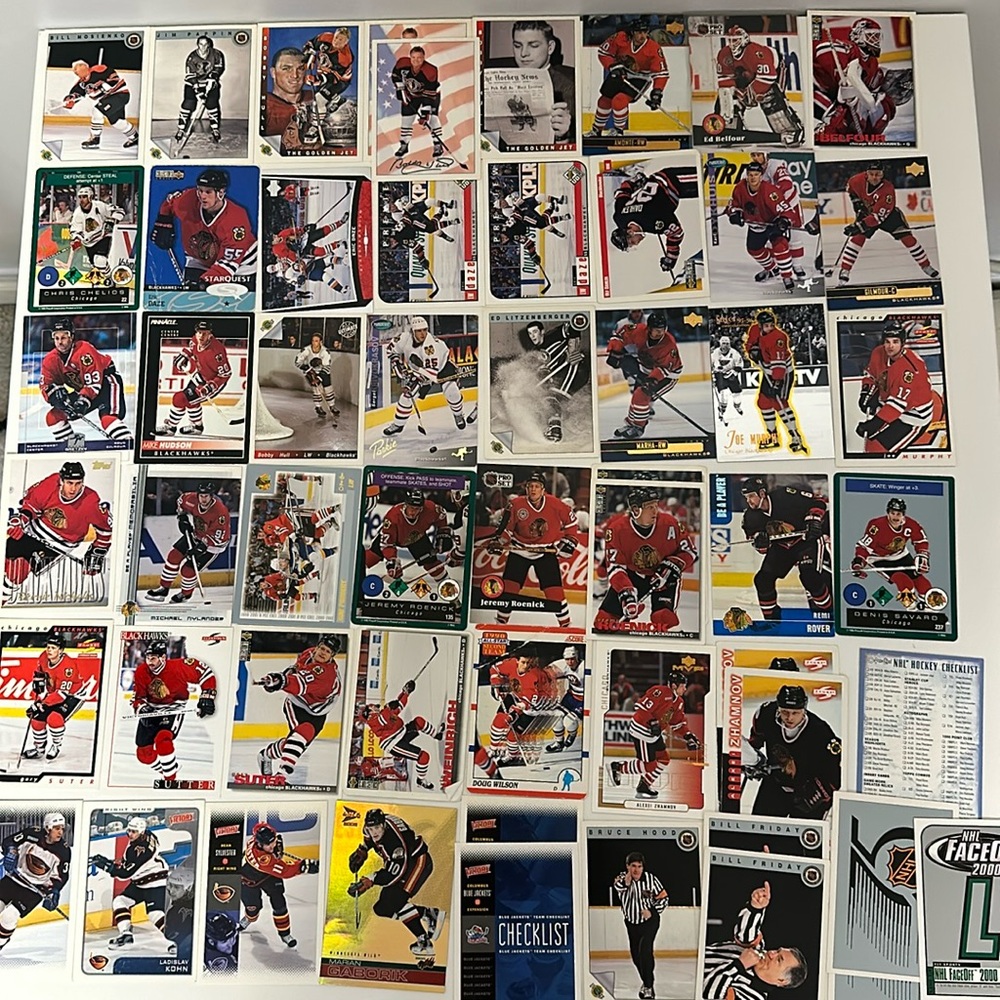 Lot of 55 Vintage Chicago Blackhawks, Thrashers, Minnesota Wild Hockey NHL Cards